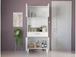 Buffet De Cuisine 4 Portes 1 Tiroir Blanc Largeur 80 Cm -Electroménager Soldes meuble de cuisine 22717437