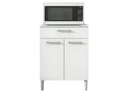 Meuble Micro Onde Blanc 2 Portes 1 Tiroir Diamante -Electroménager Soldes meuble de cuisine 22802325