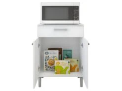 Meuble Micro Onde Blanc 2 Portes 1 Tiroir Diamante -Electroménager Soldes meuble de cuisine 22802327