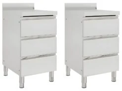 Lot De 2 Armoires De Cuisine Commerciale Avec 3 Tiroirs Acier Inoxydable 02_0000008