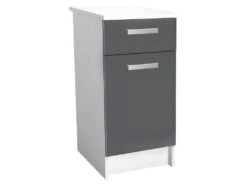 Cuisine Complète TRATTORIA - 180 Cm - 6 éléments De Rangements - Gris & Blanc -Electroménager Soldes meuble de cuisine 435011