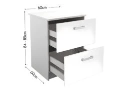 Caissons De Cuisine TRATTORIA - 1 Meuble Bas & 1 Meuble Haut - Blanc -Electroménager Soldes meuble de cuisine 435123