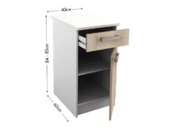 Cuisine Complète TRATTORIA - 240 Cm - 8 éléments De Rangements - Chêne & Blanc -Electroménager Soldes meuble de cuisine 435237