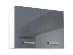 Cuisine Complète TRATTORIA - 180 Cm - 6 éléments De Rangements - Gris & Blanc -Electroménager Soldes meuble de cuisine 440643