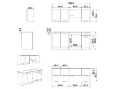Cuisine Complète - 180 Cm - 6 éléments De Rangements - Naturel & Blanc - TRATTORIA -Electroménager Soldes meuble de cuisine 441669