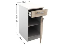 Cuisine Complète - 180 Cm - 6 éléments De Rangements - Naturel & Blanc - TRATTORIA -Electroménager Soldes meuble de cuisine 442507