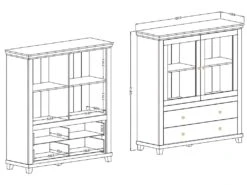 Vaisselier Avec LED Intégrées Collection ASSIA. Coloris Frêne Blanc Et Chêne. 2 Portes Et 2 Tiroirs -Electroménager Soldes meuble de cuisine 8952005