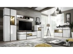 Vaisselier Bas, Bar CRISS + LED. Vitrine, Argentier Déco, Moderne Et Design Pour Votre Salon. -Electroménager Soldes meuble de cuisine 8952055