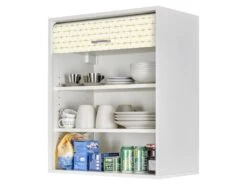 Meuble Cuisine Blanc 60x72 Face Imprimée - Coloris Rideau: Ciel étoilé Jaune 520 -Electroménager Soldes meuble de cuisine 9181245