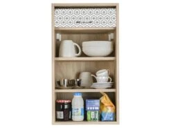 Meuble Cuisine Chêne 40x72 Face Imprimée - Coloris Rideau: Hexagones Gris 521