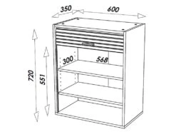 Meuble Cuisine Alu Bicolore 60 Cm H 72 Cm - Coloris: Blanc -Electroménager Soldes meuble de cuisine 9181327