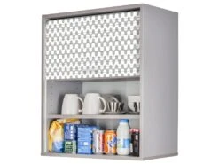 Meuble Cuisine Alu 60x72 Face Imprimée - Coloris Rideau: Vagues Grises 810