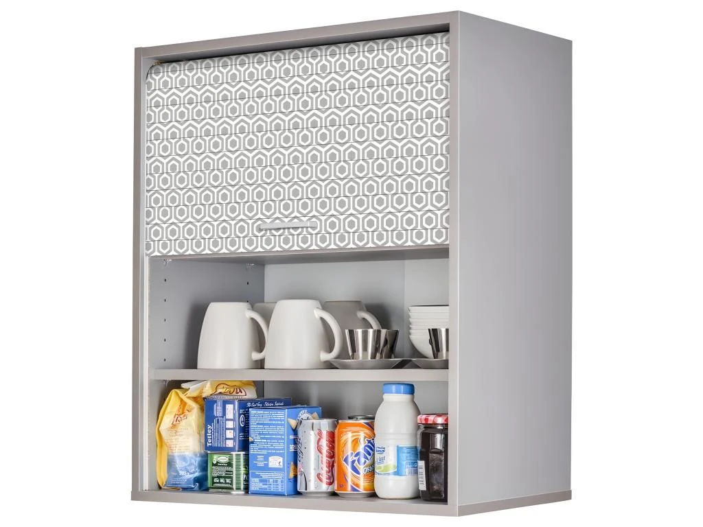 Meuble Cuisine Alu 60x72 Face Imprimée - Coloris Rideau: Hexagones Gris 521 4 Meuble Cuisine Alu 60x72 Face Imprimée - Coloris Rideau: Hexagones Gris 521 – Image 2