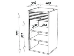 Meuble Cuisine Alu 40x72 Face Imprimée - Coloris Rideau: Vagues Grises 810 -Electroménager Soldes meuble de cuisine 9181367