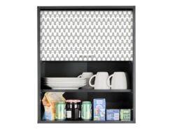 Meuble Cuisine Noir 60x72 Face Imprimée - Coloris Rideau: Vagues Grises 810 -Electroménager Soldes meuble de cuisine 9181389