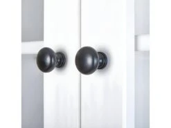 BIDART - Buffet Vaisselier 4 Portes 2 Tiroirs Bois Massif Vernis Blanc -Electroménager Soldes meuble de cuisine 9183481