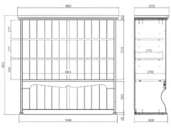 Buffet Vaisselier Blanc 4 Portes Style Anglais -Electroménager Soldes meuble de cuisine 9183513
