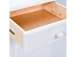 LAURIE - Meuble 2 Portes 2 Tiroirs Bois Massif Vernis Blanc -Electroménager Soldes meuble de cuisine 9448245