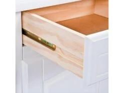 LAURIE - Meuble 2 Portes 2 Tiroirs Bois Massif Vernis Blanc -Electroménager Soldes meuble de cuisine 9448247