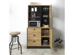 DINAJ - Buffet Vaisselier Multi-Rangement Aspect Bois -Electroménager Soldes meuble de cuisine 9543657