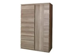 Bar, Vaisselier, Bibliothèque ROMI 2 Portes Coulissantes Coloris Dab Canyon. Meuble Design Idéal Pour Votre Salon