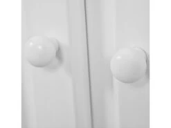 LAURIE - Buffet 3 Portes 3 Tiroirs Bois Massif Vernis Blanc -Electroménager Soldes meuble de cuisine 9886373