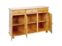 STAN - Buffet 3 Portes 3 Tiroirs Bois Massif -Electroménager Soldes meuble de cuisine 9886513