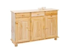 STAN - Buffet 3 Portes 3 Tiroirs Bois Massif -Electroménager Soldes meuble de cuisine 9886515