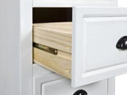 APOTHIC - Meuble 4 Tiroirs Bois Massif Vernis Blanc -Electroménager Soldes meuble de rangement 10447601