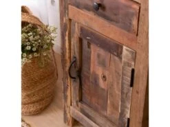 Colonne En Bois Recyclé Vicky -Electroménager Soldes meuble de rangement 10566573