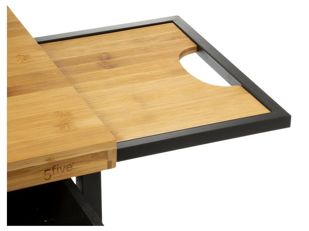 Desserte Roulante Grand Modèle En Métal Noir Et Bambou L 126 X H 87 Cm 5 Desserte Roulante Grand Modèle En Métal Noir Et Bambou L 126 X H 87 Cm – Image 3