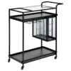 Desserte Roulante En Métal Noir Et Verre Trempé L 93 Cm 1 Desserte Roulante En Métal Noir Et Verre Trempé L 93 Cm -Electroménager Soldes meuble de rangement 10758033
