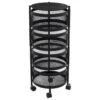 Resserre De Cuisine 4 Paniers Rotatifs Sur Roues En Métal Noir H 76 Cm -Electroménager Soldes meuble de rangement 10758093