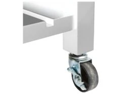 Meuble Desserte De Cuisine Roulante En Bois Blanc Et Naturel H 87 Cm -Electroménager Soldes meuble de rangement 10758111