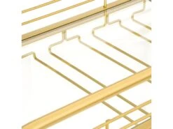 Desserte Roulante En Métal Doré Et Verre Trempé L 92 Cm -Electroménager Soldes meuble de rangement 10758143