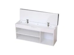 Meuble à Chaussures Trois Casiers Avec Coffre Blanc ALAN - HAPPY GARDEN -Electroménager Soldes meuble de rangement 10779539