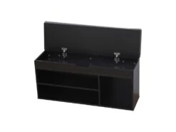 Meuble à Chaussures Trois Casiers Avec Coffre Noir ALAN - HAPPY GARDEN -Electroménager Soldes meuble de rangement 10779551