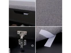 Meuble à Chaussures Trois Casiers Avec Coffre Noir ALAN - HAPPY GARDEN -Electroménager Soldes meuble de rangement 10779553