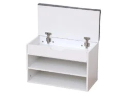 Meuble à Chaussures Deux Casiers Avec Coffre Blanc ALAN - HAPPY GARDEN -Electroménager Soldes meuble de rangement 10779587