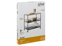 Desserte 3 Niveaux Aliaj Grand Modèle 5five - Noir -Electroménager Soldes meuble de rangement 10784635