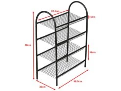 Étagère à Chaussures Odder à 4 Niveaux 88 X 68,5 X 32 Cm [en.casa] -Electroménager Soldes meuble de rangement 11113443