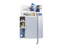 Desserte De Cuisine Argent Avec Plateau De Table Pivotant - IVAN -Electroménager Soldes meuble de rangement 11121215