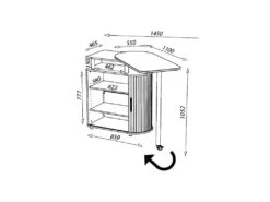 Desserte De Cuisine Argent Avec Plateau De Table Pivotant - IVAN -Electroménager Soldes meuble de rangement 11121217