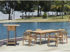 Desserte De Jardin En Teck - Naturel Clair - CYRCA -Electroménager Soldes meuble de rangement 11167171