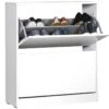 Range Chaussures 2 Portes Pliantes 84X73X26Cm Blanc - Venprodin