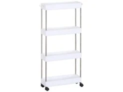 Chariot De Cuisine Salle De Bain Avec Roues 4 étagères Plastique Blanc 13 Chariot De Cuisine Salle De Bain Avec Roues 4 étagères Plastique Blanc -Electroménager Soldes meuble de rangement 12518769