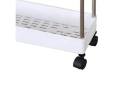 Chariot De Cuisine à Roues 3 étagères Plastique Blanc Gain De Place -Electroménager Soldes meuble de rangement 12518791