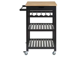 Desserte A Roulettes Noir 40x61x84 Home Deco Factory -Electroménager Soldes meuble de rangement 12530441