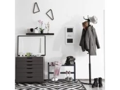 Porte Chaussures En Métal à Faible Encombrement Noir 3 étagères