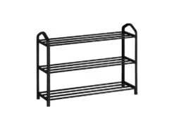 Porte Chaussures En Métal à Faible Encombrement Noir 3 étagères -Electroménager Soldes meuble de rangement 12611223